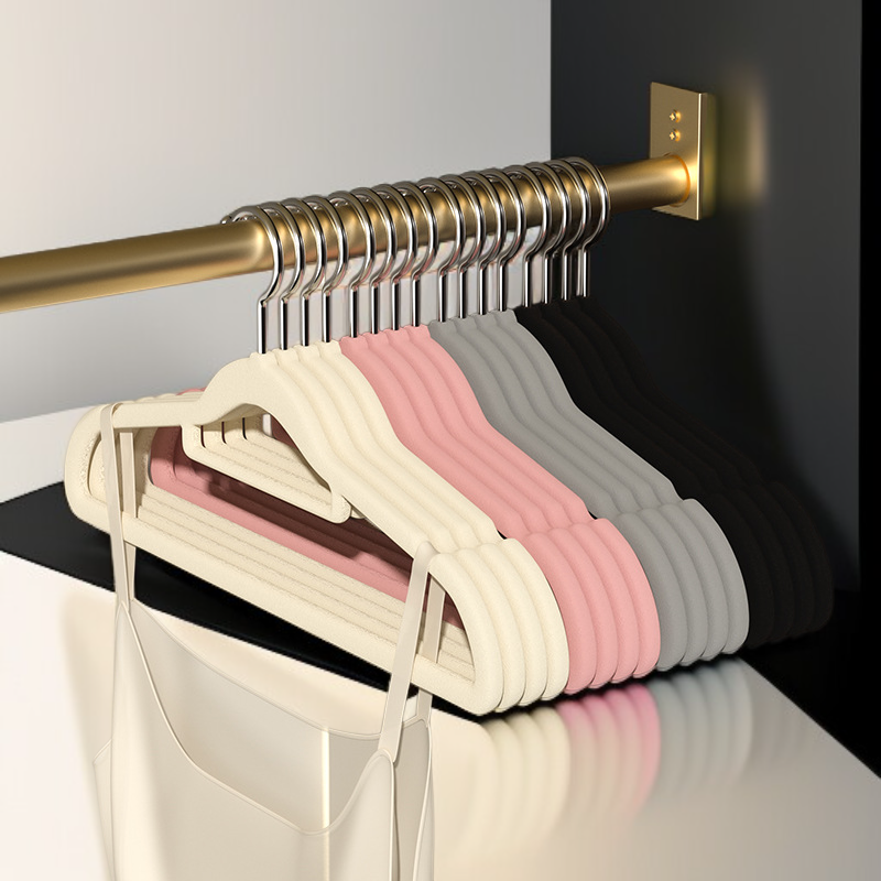Gancho para ropa antideslizante de terciopelo sin marcas para uso doméstico