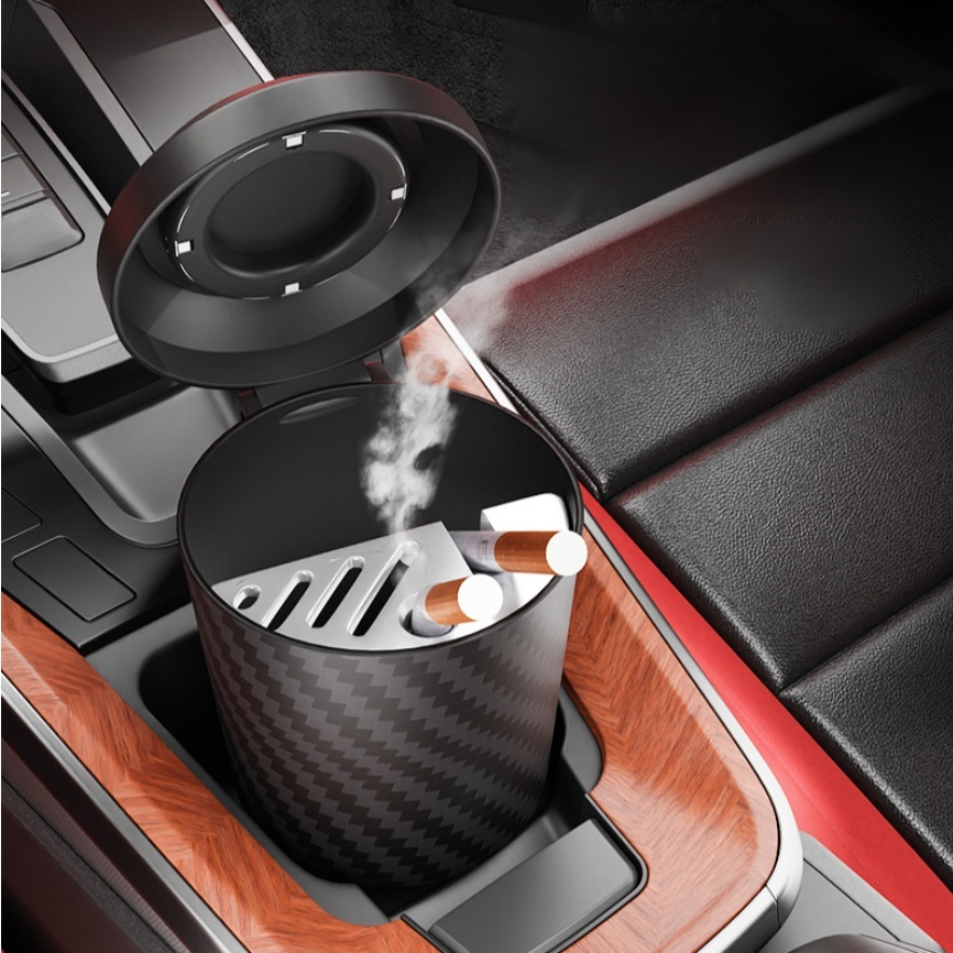 Multifunctional Car Ashtray with Lid