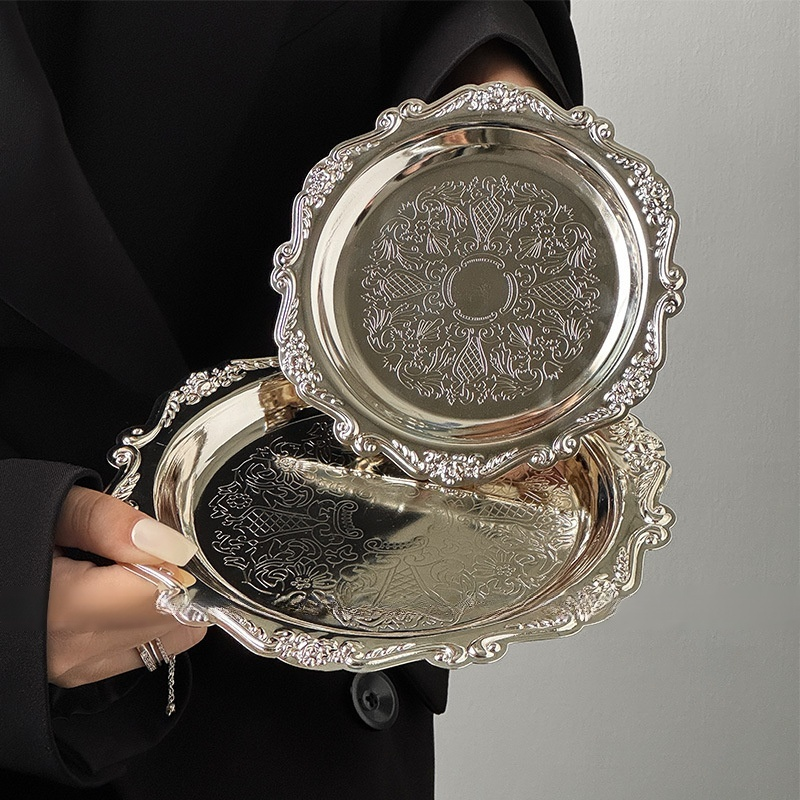 Vintage Engraved Metal Small Tray