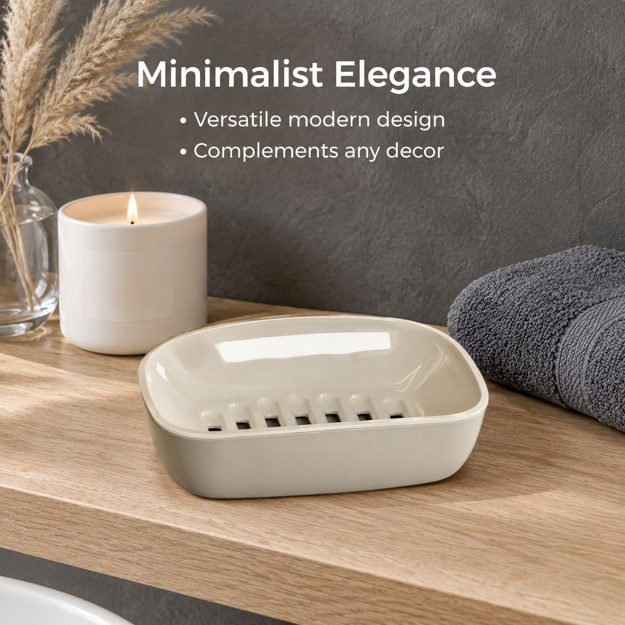 Space saving soap holder keeping bar soap neat and dry