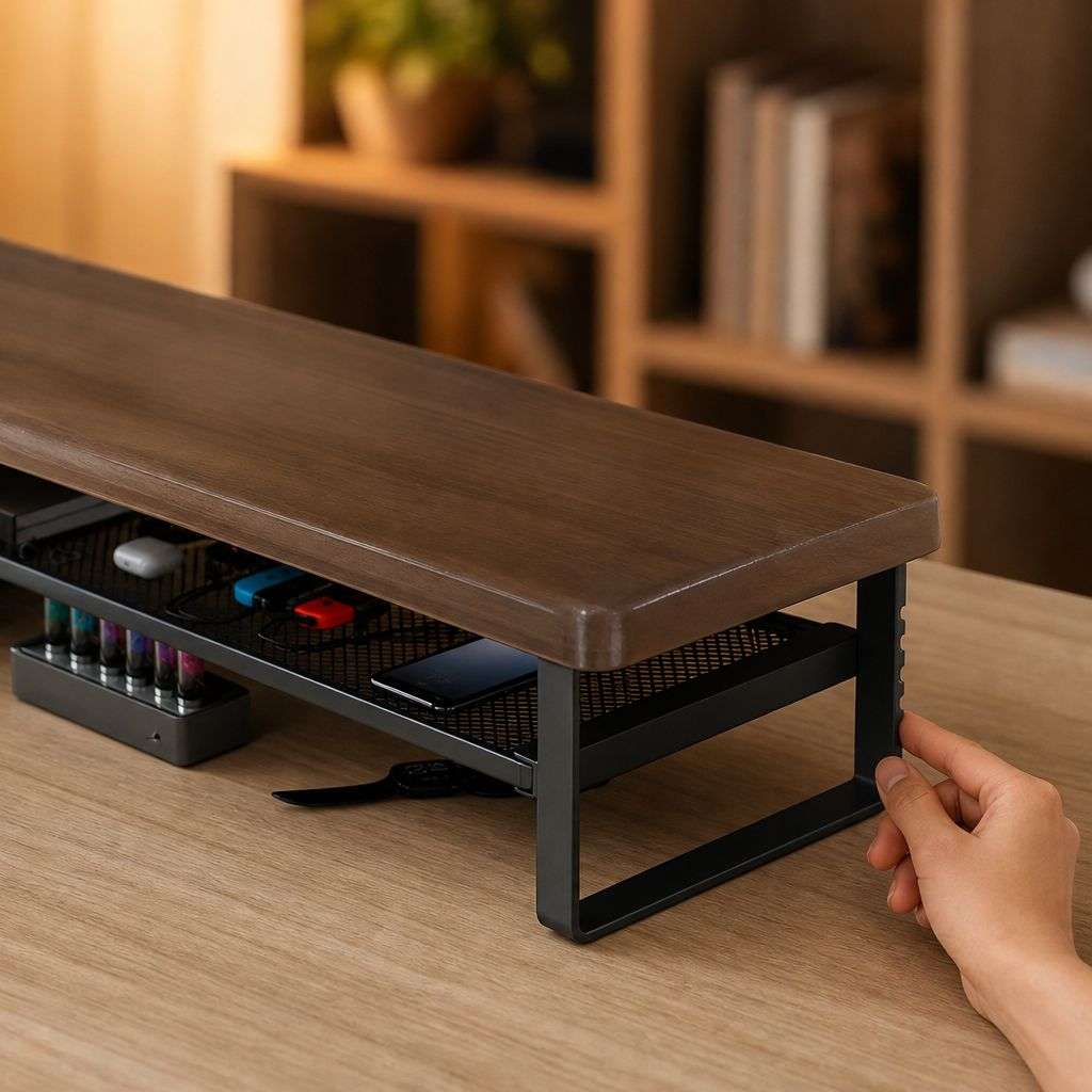 Multifunctional Adjustable Monitor Riser with Drawer