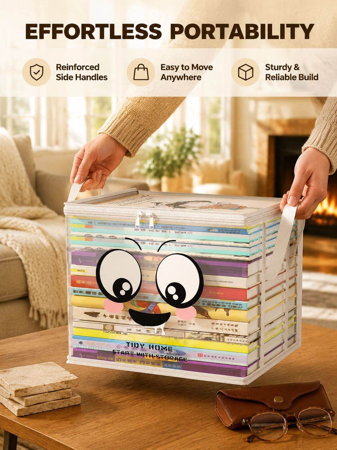Transparent Dustproof Book Storage Bag Desktop Bookshelf Organizer