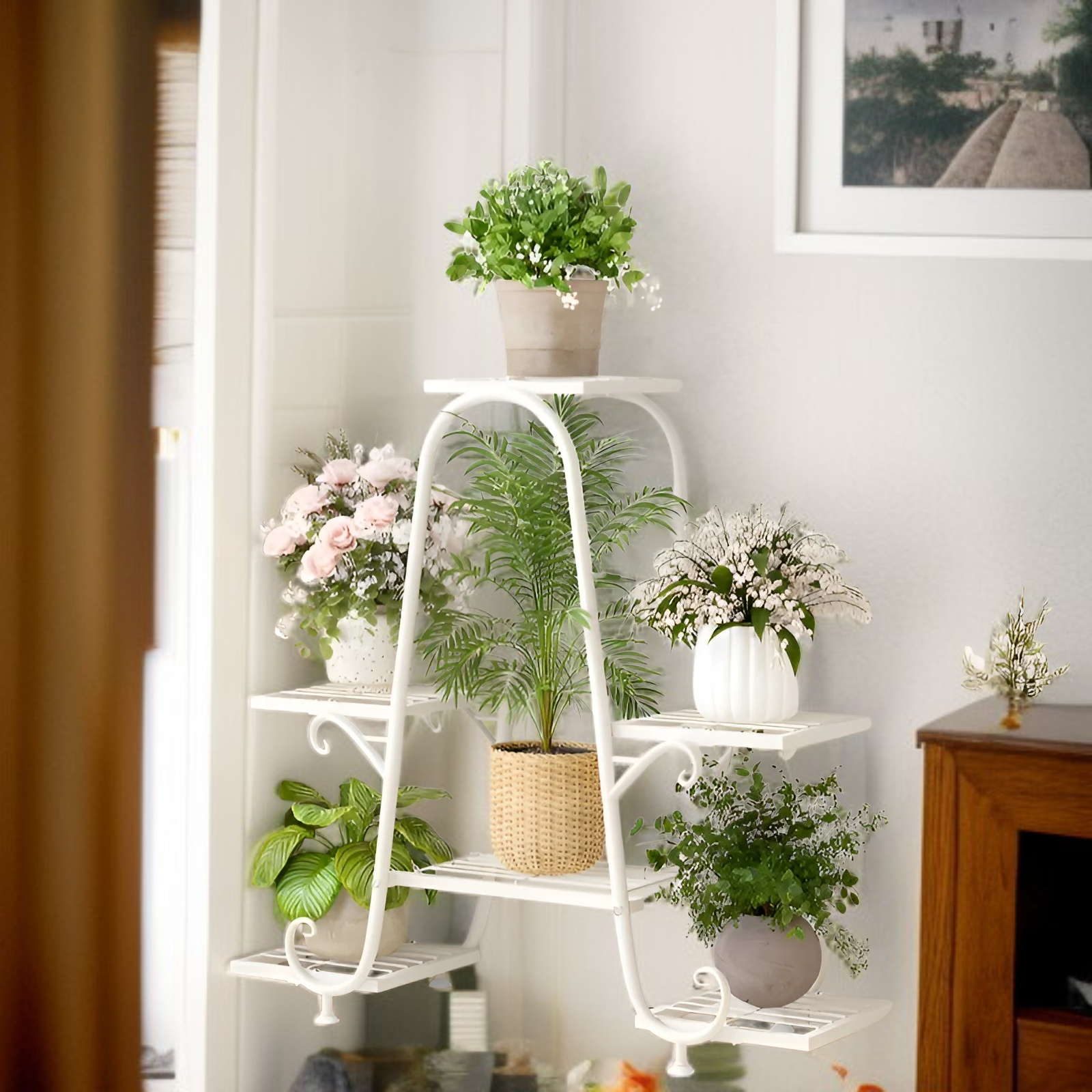 北欧風錬鉄製多段式プラントスタンド全体画像