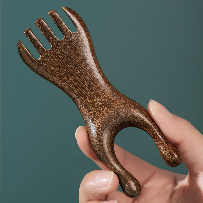 檀木五爪經絡按摩梳子 升級美鼻護眼利器