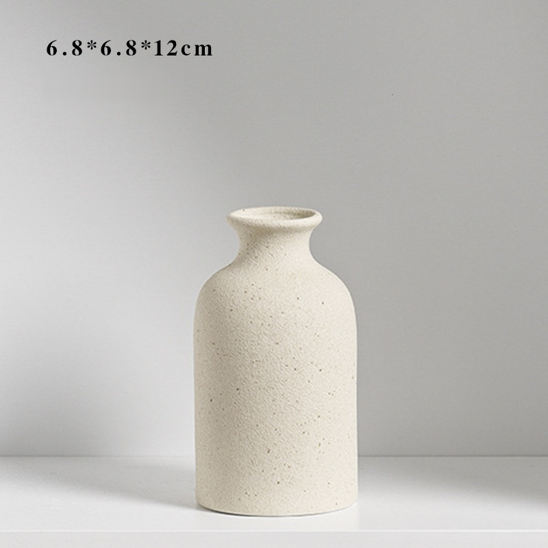 White frosted ceramic vase