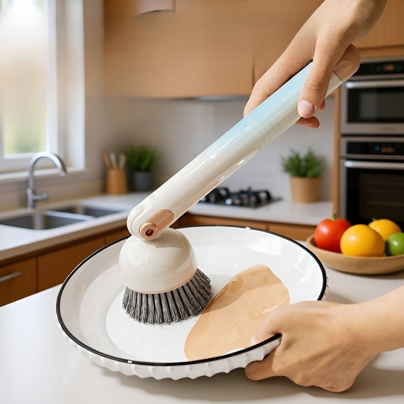 가정용 주방 냄비 세척 브러쉬 스크럽 오일 제거 청소 브러쉬 긴 손잡이 브러쉬