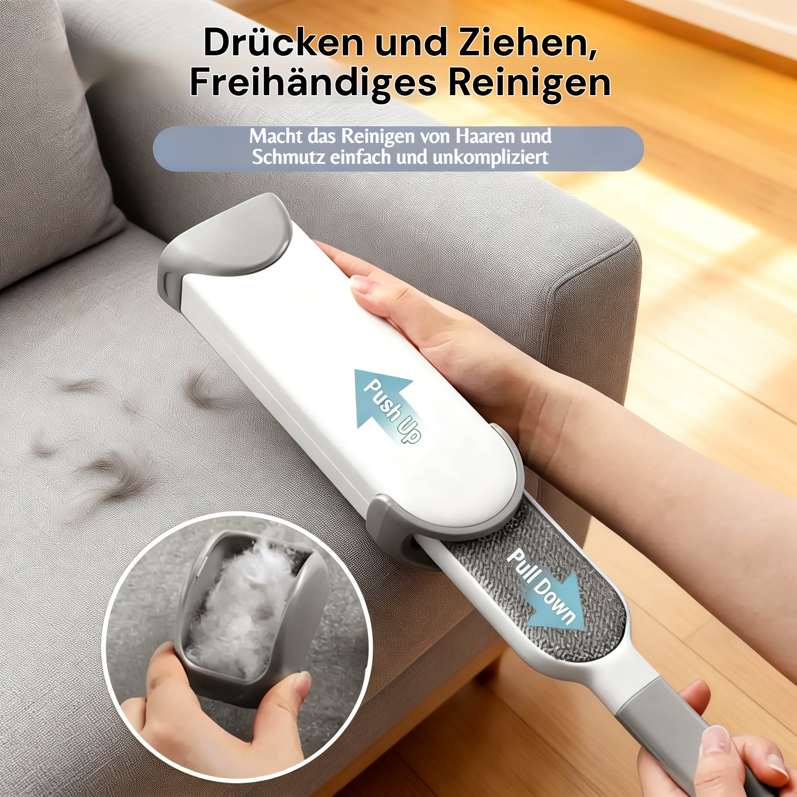 Tierhaar-Entfernungsbürste mit Aufbewahrungsbox, Fusselentferner für Kleidung