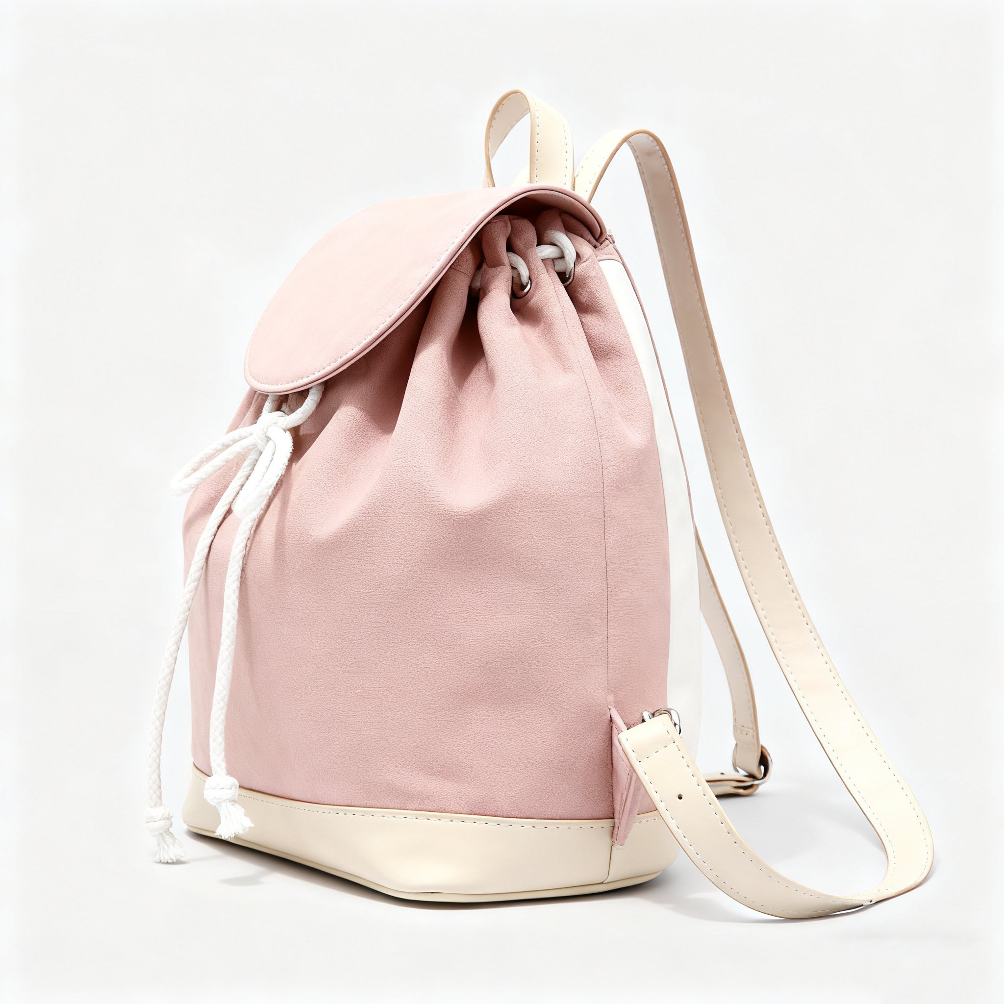 กระเป๋าเป้ผ้าผสมสีขาว