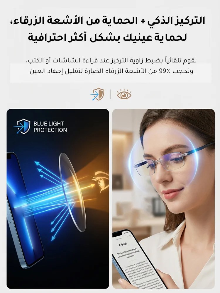 نظارات القراءة المضادة للأشعة الزرقاء المتغيرة الألوان