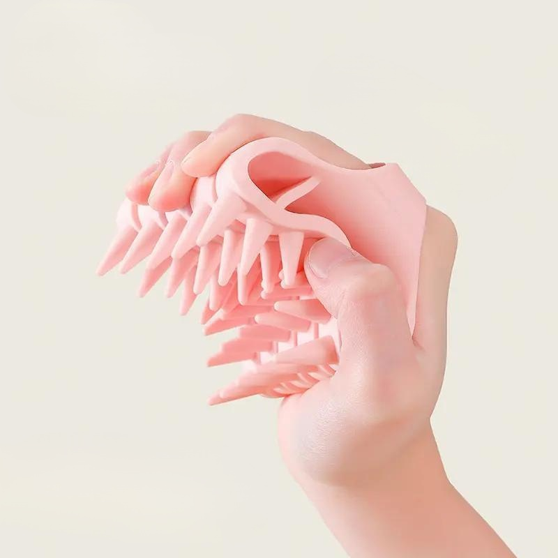 Scalp Massaging Shampoo Brush, Elastic Silicone Hollow Design for Deep Cleaning and Stress Relief