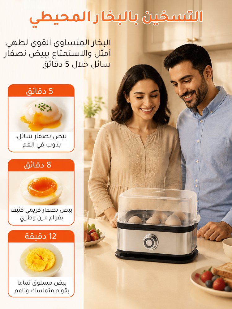 جهاز طهي البيض متعدد الوظائف المصنوع من الفولاذ المقاوم للصدأ