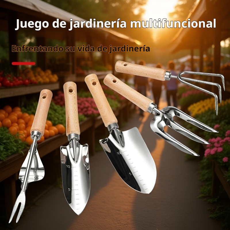  Kit de jardinería de tres piezas: herramientas para plantar flores y vegetales en casa