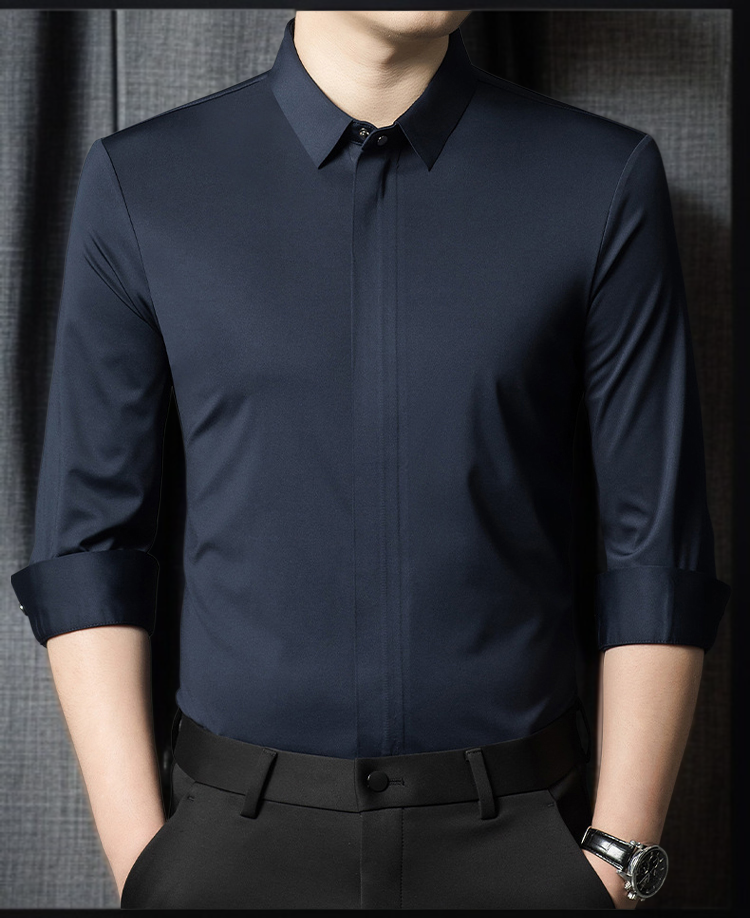 上品見え シワ対策 接触冷感シームレスシャツ