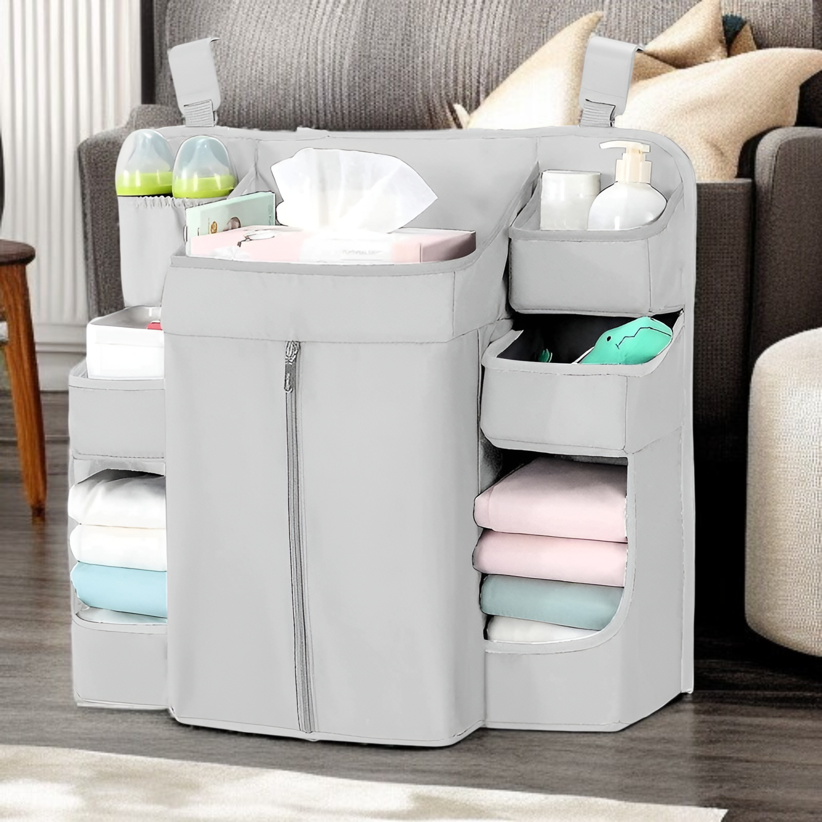 Amazon In Stock New Arrival Foldable Baby Bed Storage Hanging Bag, Large Capacity Storage Bag