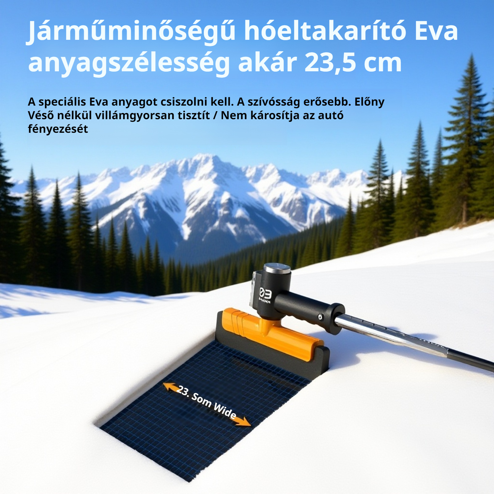 360°-ban forgatható autóüveg jégkaparó, amely nem károsítja a járművet