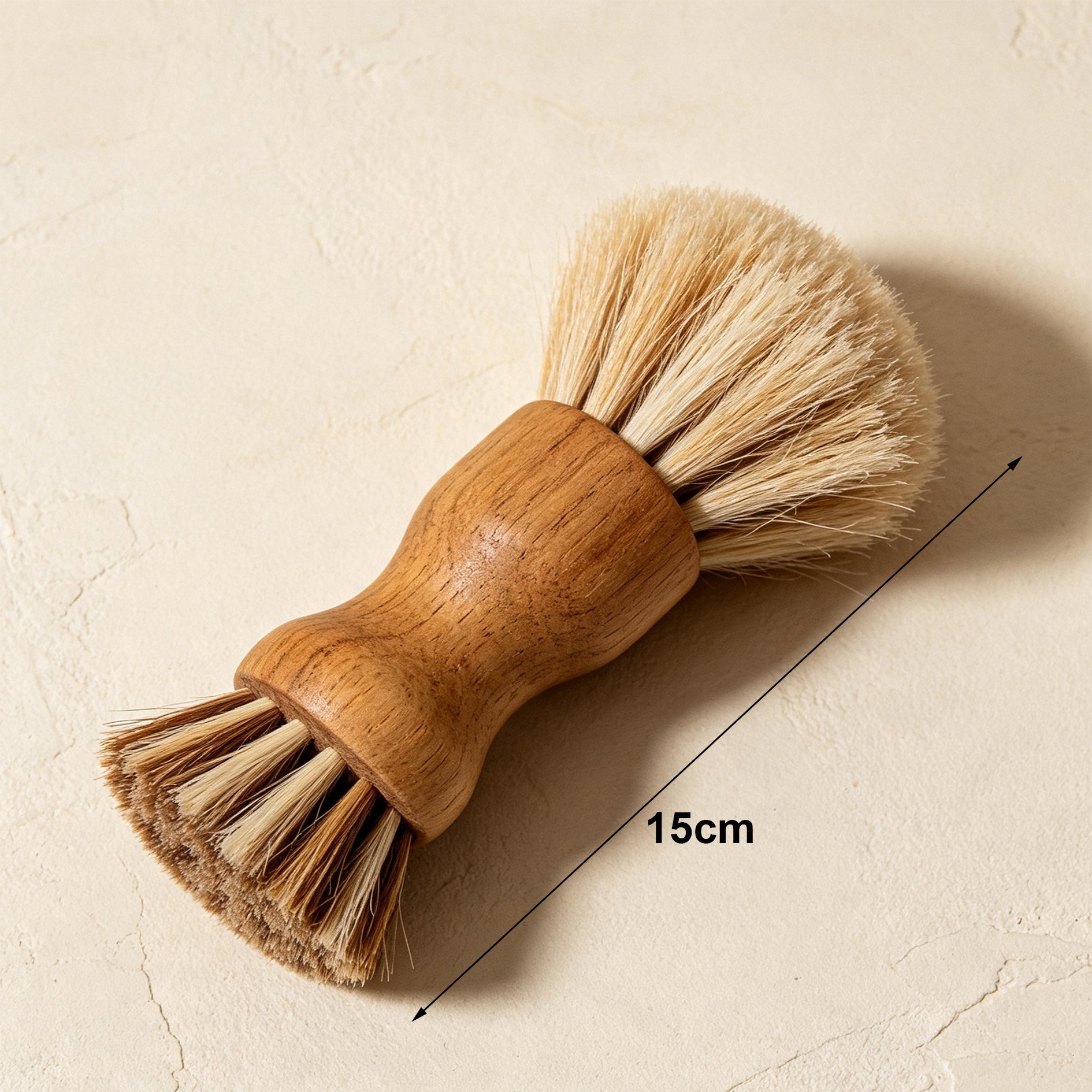 Double-headed wooden handle dish brush for kitchen cleaning