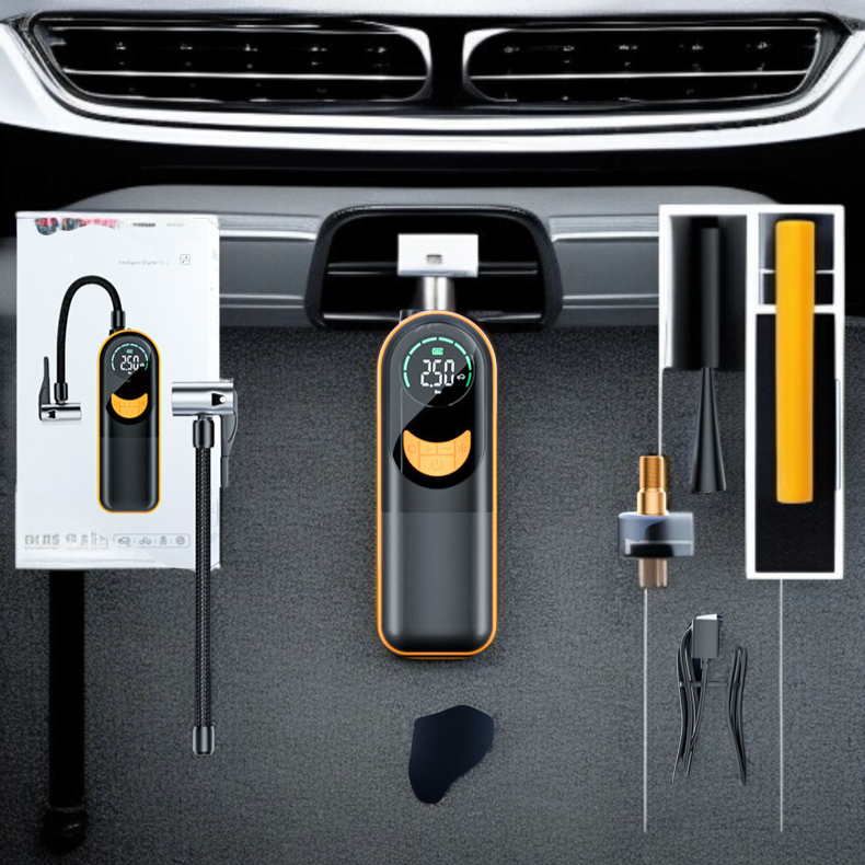 차량용 미니 휴대용 디지털 무선 공기 주입 펌프 다기능 자동차 공기 주입 펌프