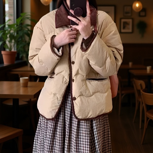 여자 키 작은 얇은 패딩 블루 쇼트 코트 얇은 화이트 오리털 겨울 보온 패딩