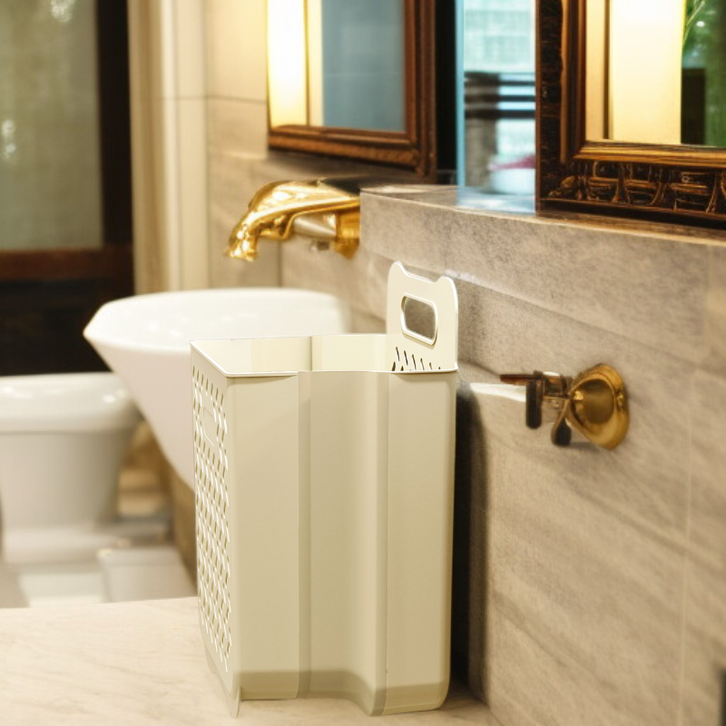 Cesta plegable de ropa sucia para balcón, cubo organizador de plástico