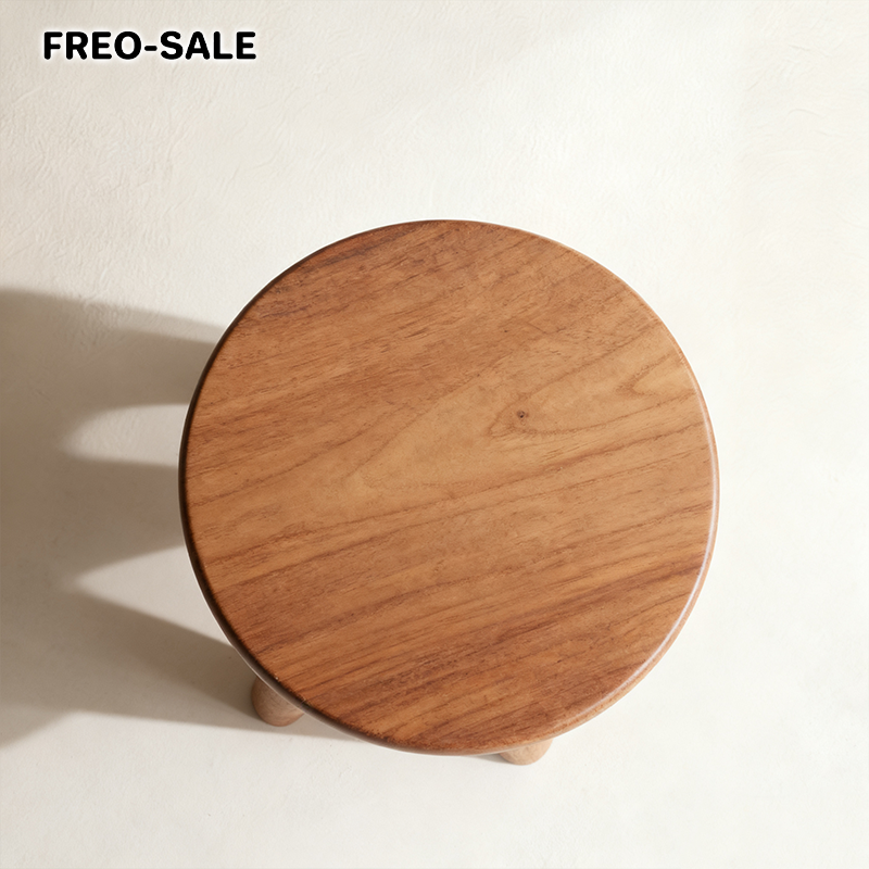 견고한 원목 원형 의자 (2개)