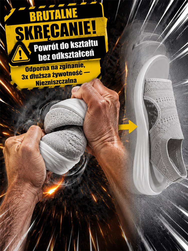Buty flyknit z elastyczną, miękką podeszwą – antypoślizgowe i amortyzujące