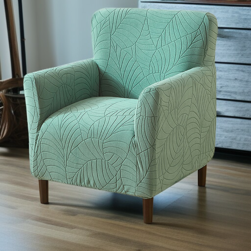 沙發套罩樹葉提花單人沙發椅套