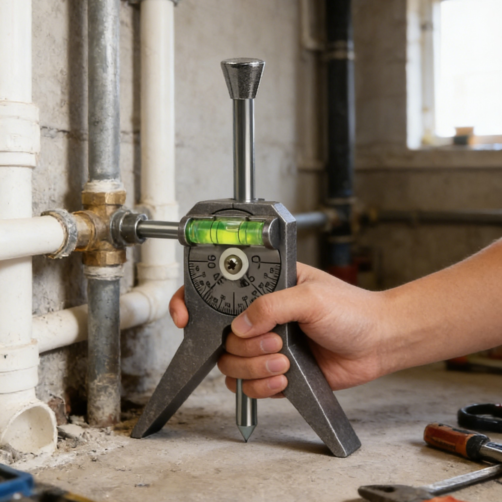 안전 파이프라인 중앙 표시기; 파이프라인 중앙 위치 조정기