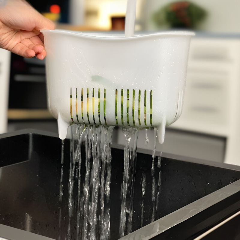 رف تصريف ثلاثي الزوايا مع شبكة ترشيح مستوردة من اليابان لحوض المطبخ