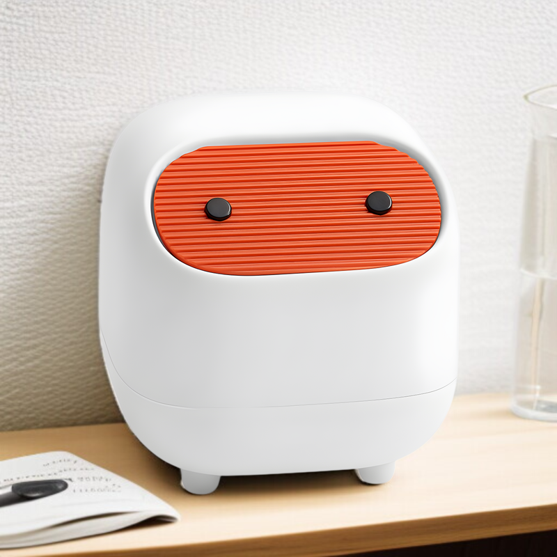 デスクトップゴミ箱 オフィス用 蓋付き プッシュ式 ミニ収納ボックス