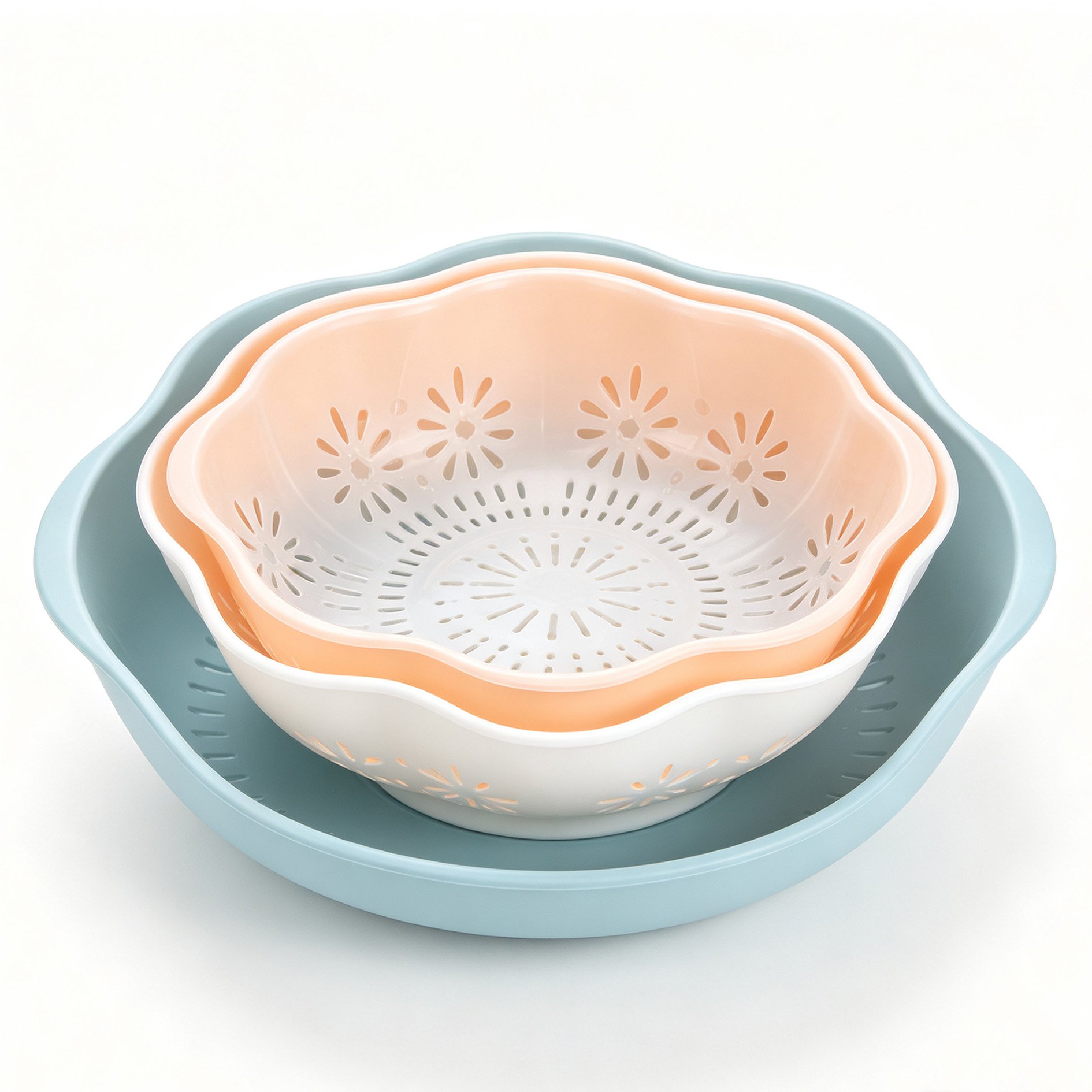 Flower-shaped double-layer drain basket