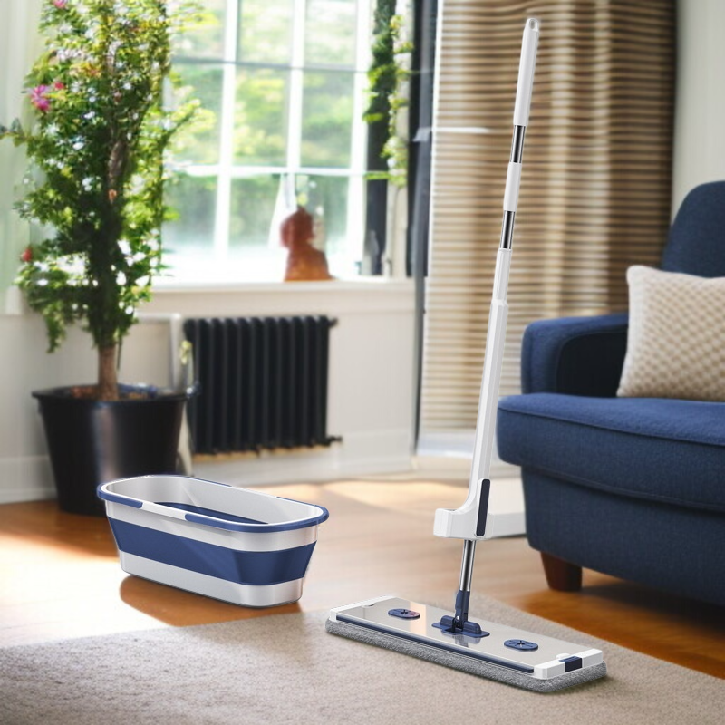 家庭用フラットモップ 省力化レイジー大型パネルアルミ合金ハンドフリーモップ