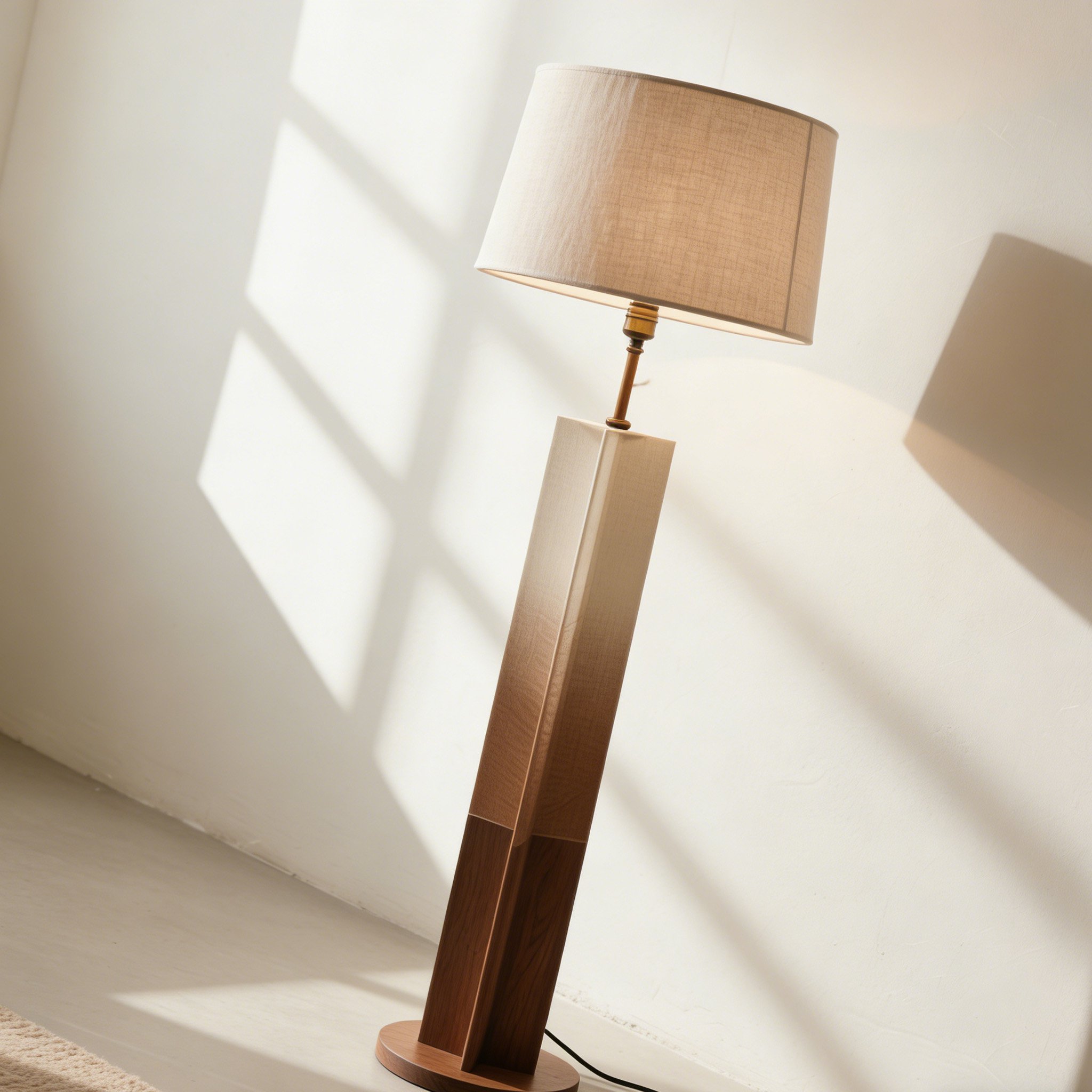 โคมไฟตั้งพื้นไม้ลินินดีไซน์โมเดิร์นสำหรับตกแต่งบ้าน