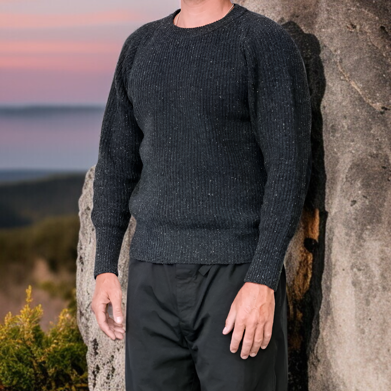 ラグランスリーブのプルオーバーウールセーター、暖かくて厚手、無地、長袖ニットセーター。