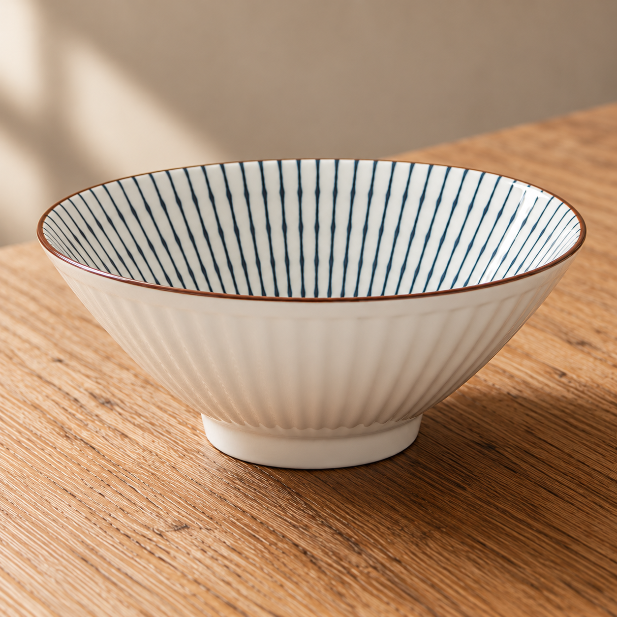 Rice served in a glazed ceramic bowl