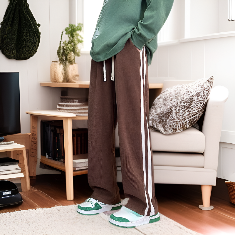 남성 트렌드 와이드 코듀로이 트레이닝 팬츠