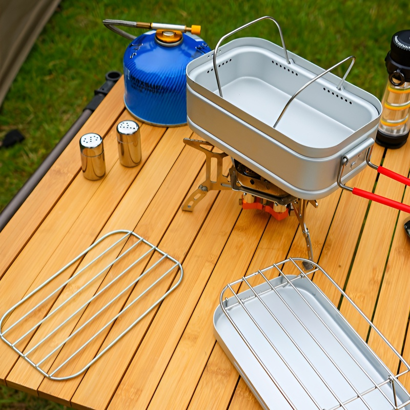 キャンプ用多機能アルミ弁当箱