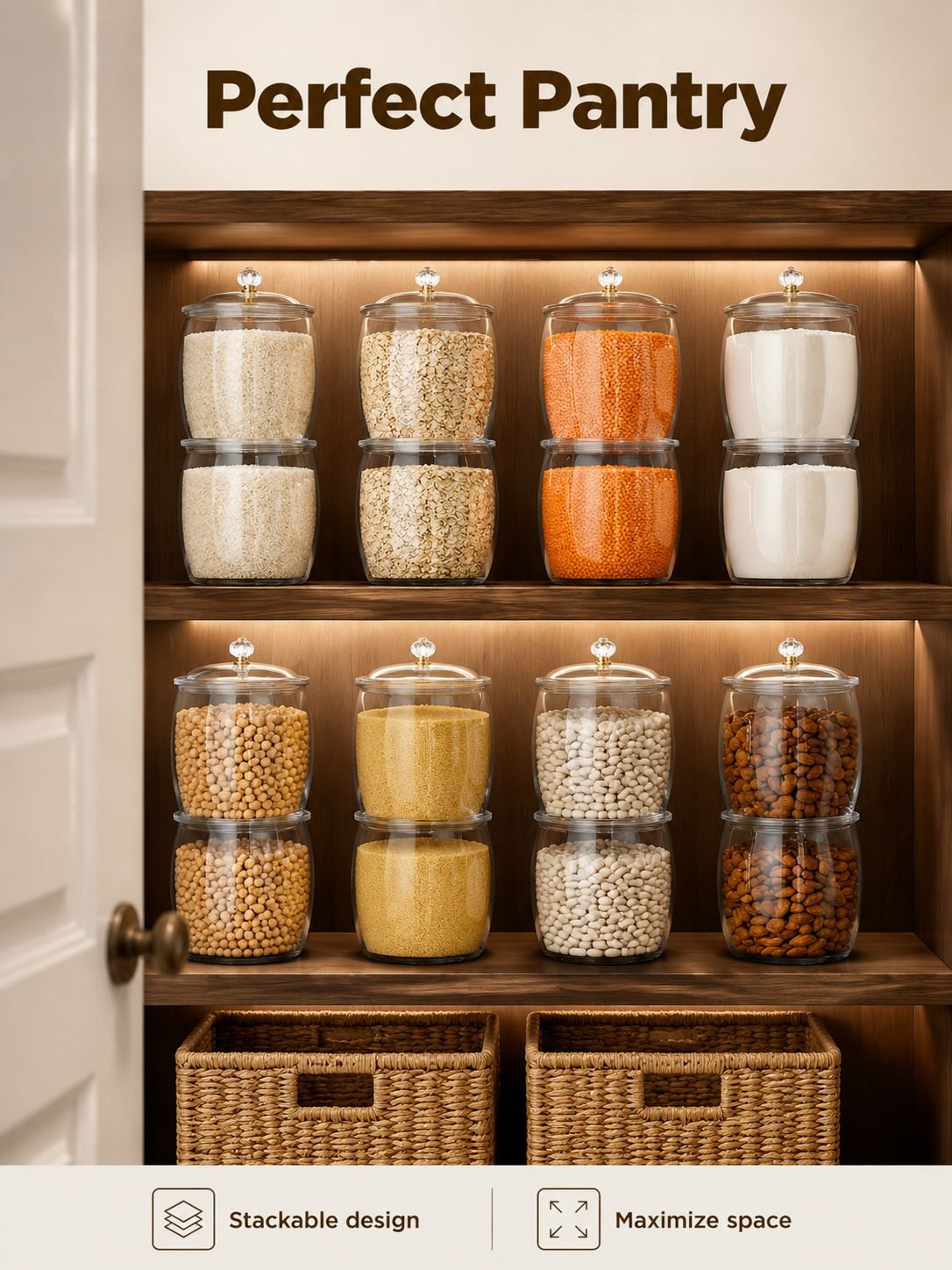 High Transparency Food-Grade PET Cereal Storage Jar