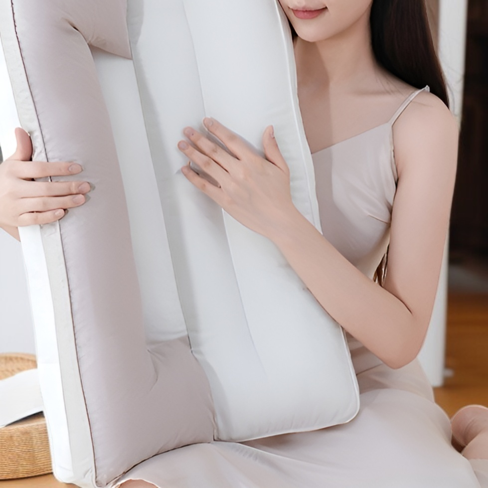 2層式折りたたみ式睡眠補助牽引枕、高さ調節可能なPEホースサポート付き