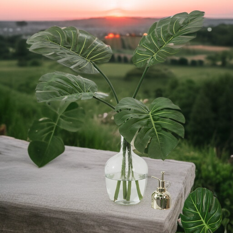 モンステラ人工植物 鉢植え リビングデコレーション