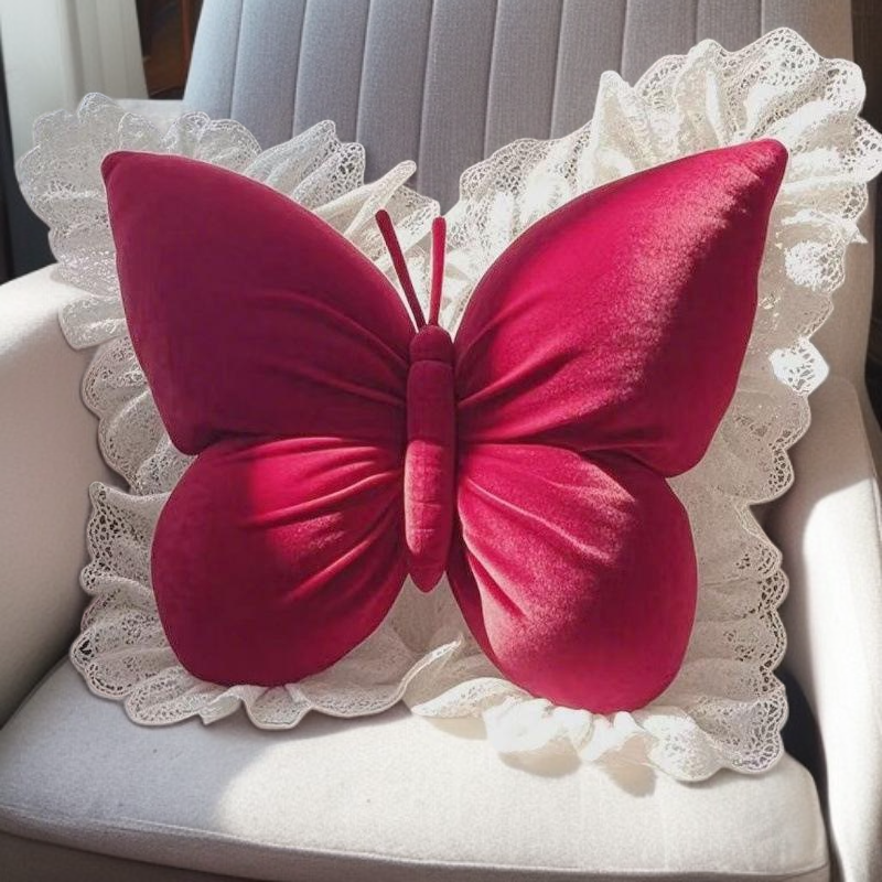 プリンセス風レース蝶結クッション 家庭用ソファ・寝室・ベッド用枕