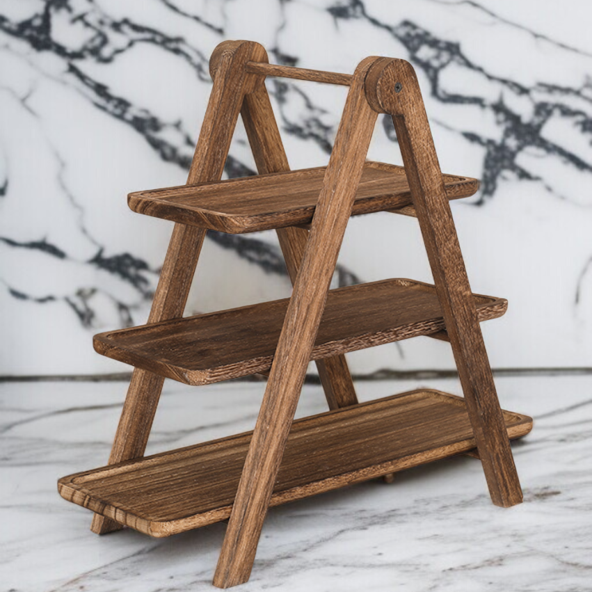 목제 3층 다과 쟁반