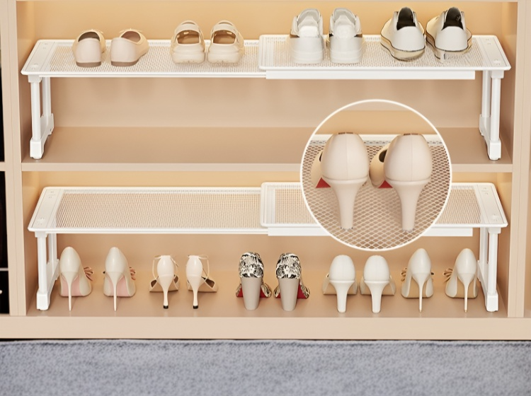 Shoe cabinet featuring separated compartments for shoes