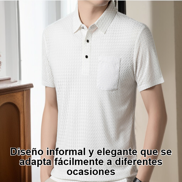 Camisa elástica informal y elegante para hombre para caminar.