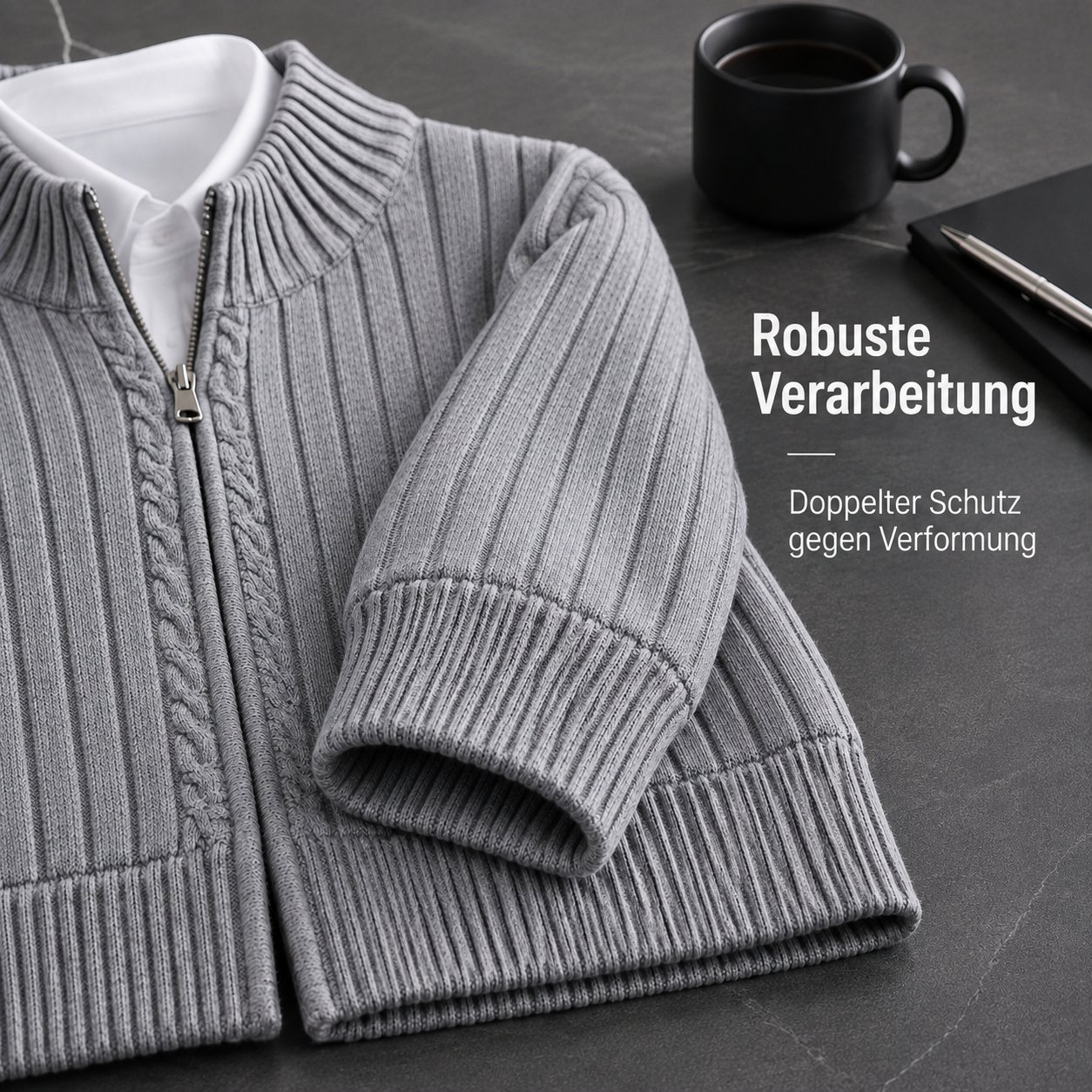 Herren Strick-Cardigan mit Streifen für Herbst/Winter