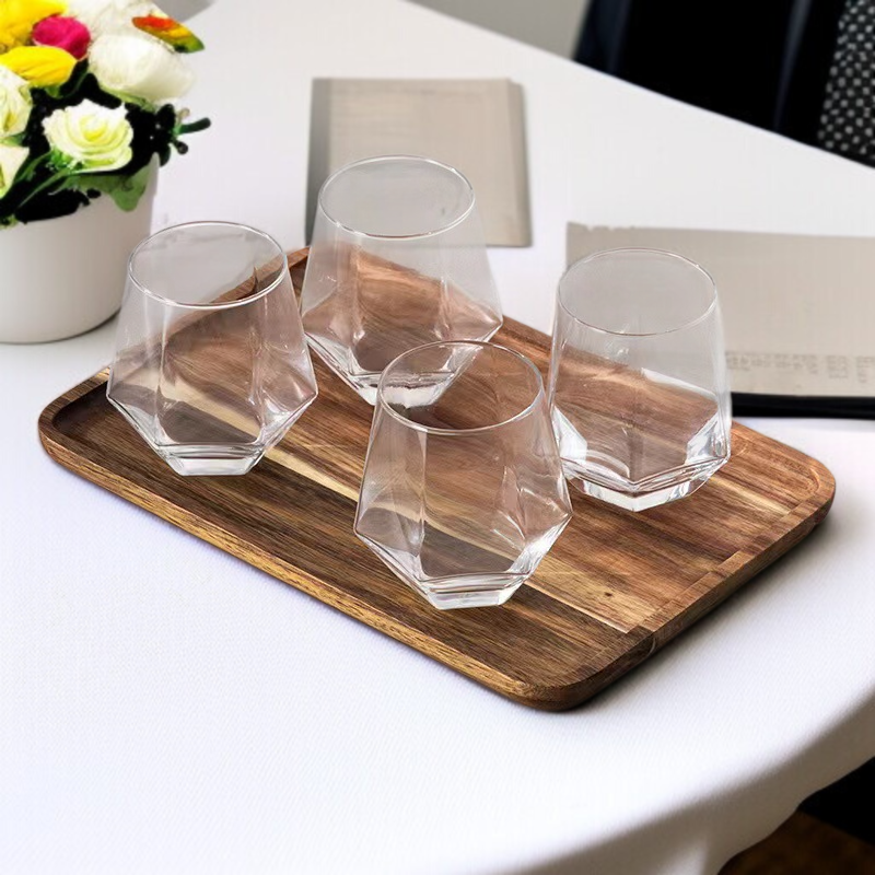 日本の木製朝食プレート 木製トレイ長方形デザートトレイ 寿司アカシアプレート 木製スクエアプレート