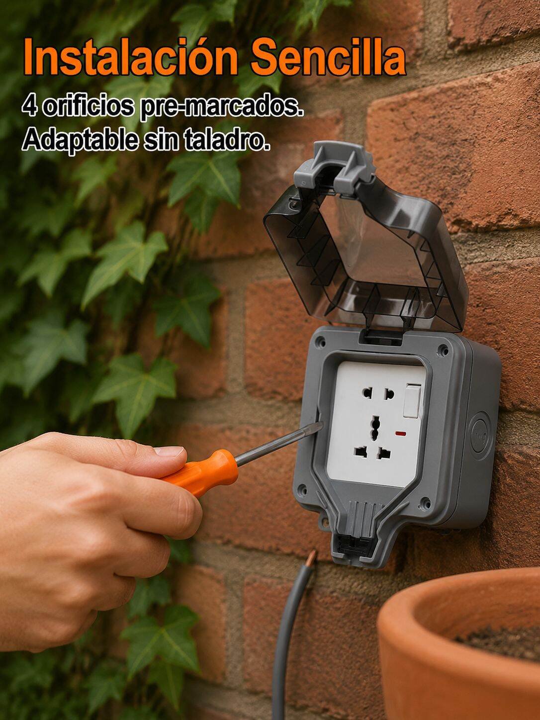 Enchufe doble a prueba de agua y polvo
