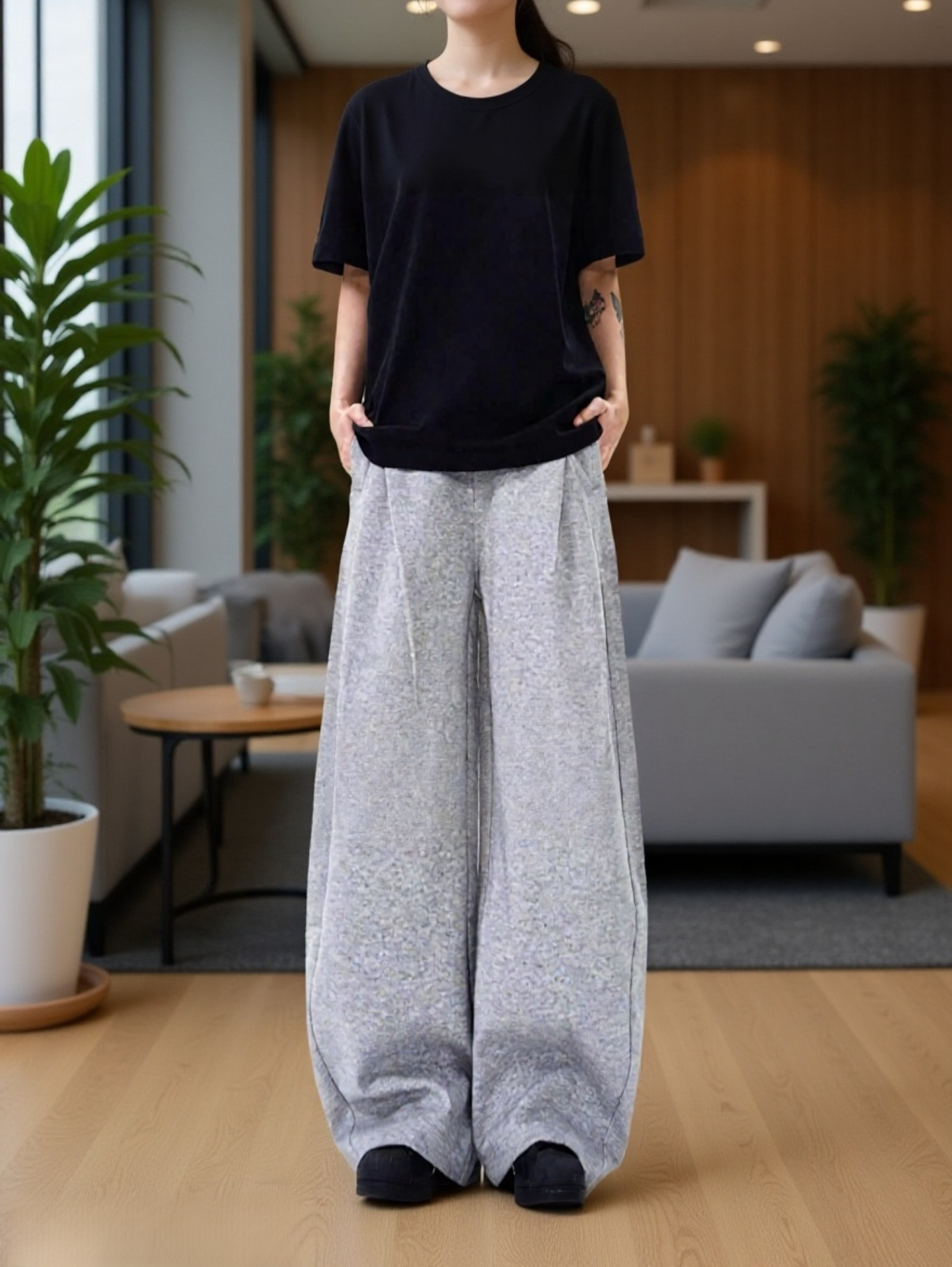 春夏秋冬に使えるレディースワイドパンツ