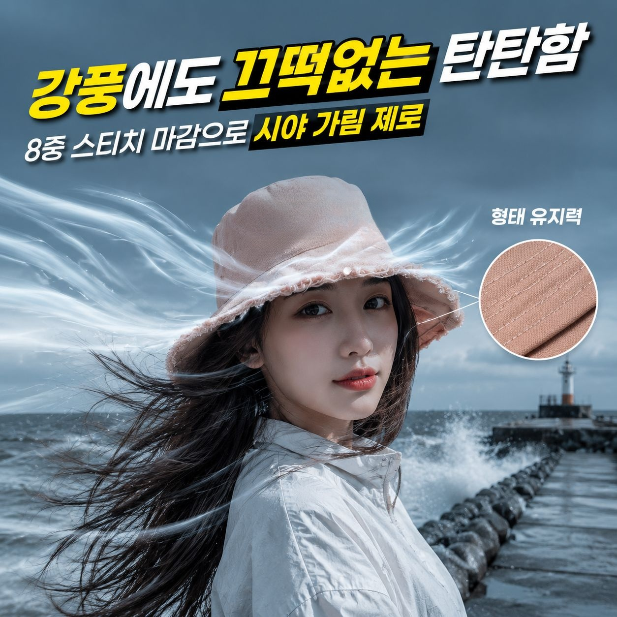 패셔너블한 한국풍 여성용 봄여름 UV차단 모자