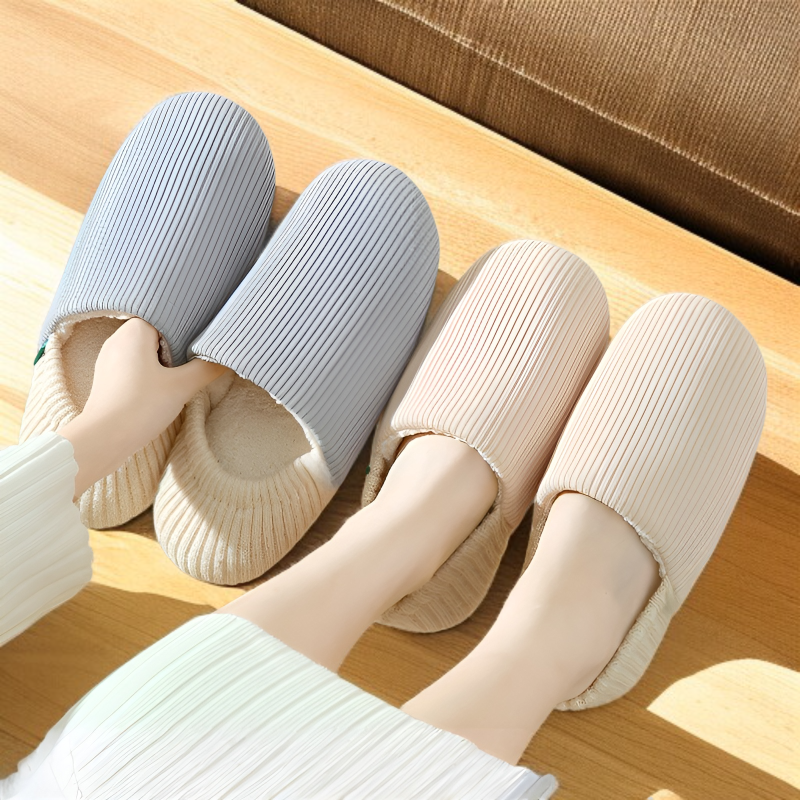 溫暖舒適棉拖鞋材質特寫