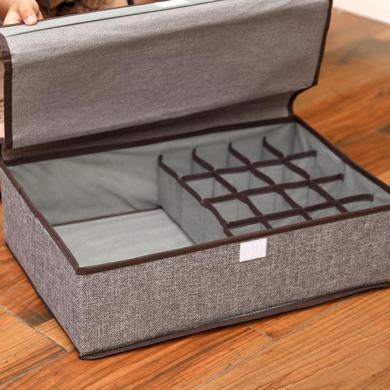 Caja organizadora de tela de algodón y lino
